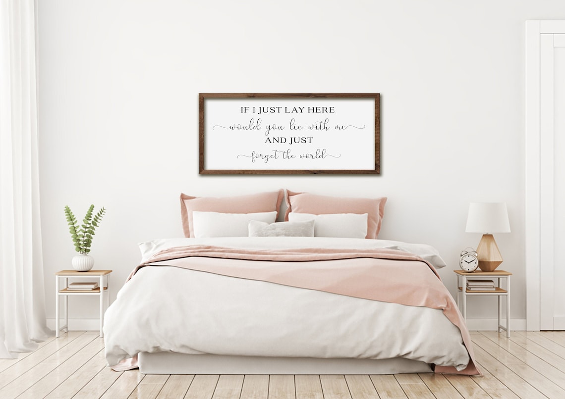 If I Lay Here Bedroom Signs Above Bed Decor Wood Signs Etsy