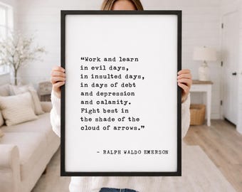 Impresión con cita de Ralph Waldo Emerson: decoración inspiradora para el hogar y la oficina