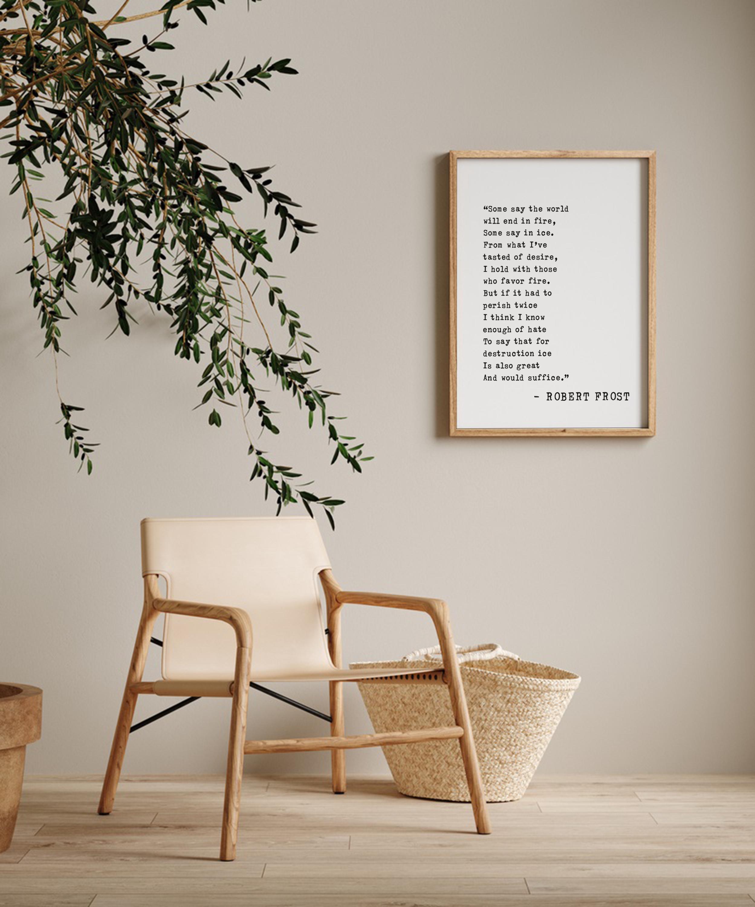 Robert Frost Fire and Ice Poem Print – Literary Wall Art for Home Décor ...