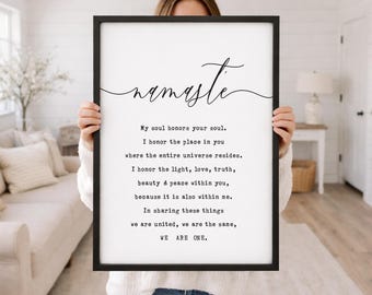 Namaste Definition Wood Sign, Yoga Meditation Art