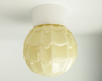 Art deco Thabur ceiling lamp // Stylish cream-beige artichoke light // The Hague // Netherlands // 1930s