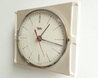 Vintage Dhiel electro clock // Ceramic wall clock // Germany // 1950s