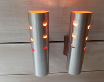 Vintage set of 2 Lakro wall Lamps // Dutch design // Aluminium tubes // Midcentury modern // Space Age // 1960s