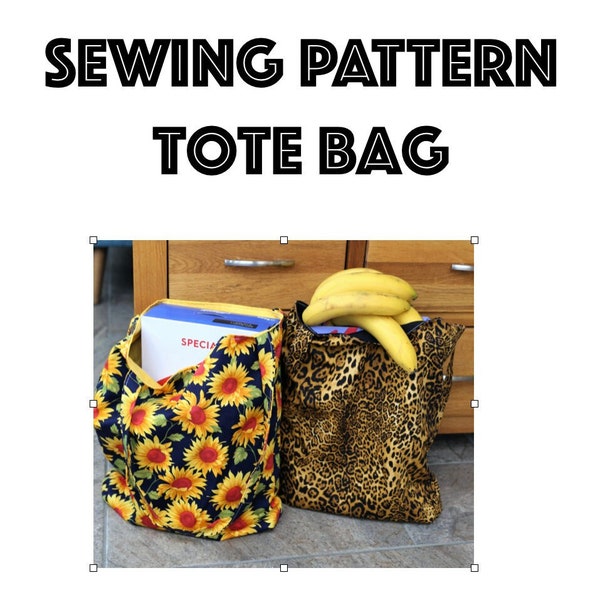 Tote Bag Sewing Pattern, Shopping Bag Sewing Pattern, Ladies Bag Sewing Pattern, Physical Pattern, Paper Pattern, Beginners Sewing Pattern