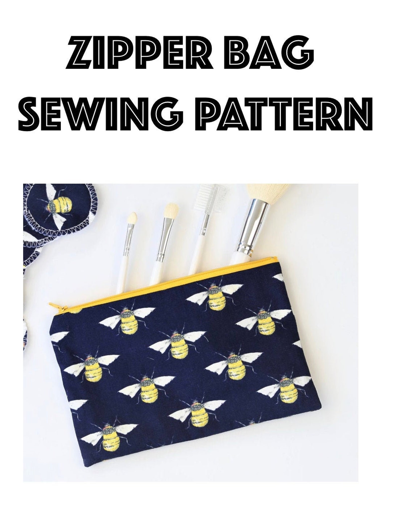 Zipper Bag Sewing Pattern PDF Pattern Digital File Etsy Canada