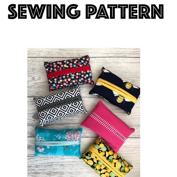 Tissue Pouch Sewing Pattern, PDF Pattern, Digital File, Beginners Sewing Pattern