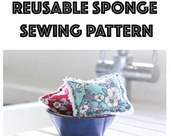 Reusable Sponge Sewing Pattern, PDF Pattern, Digital File, Beginners Sewing Pattern