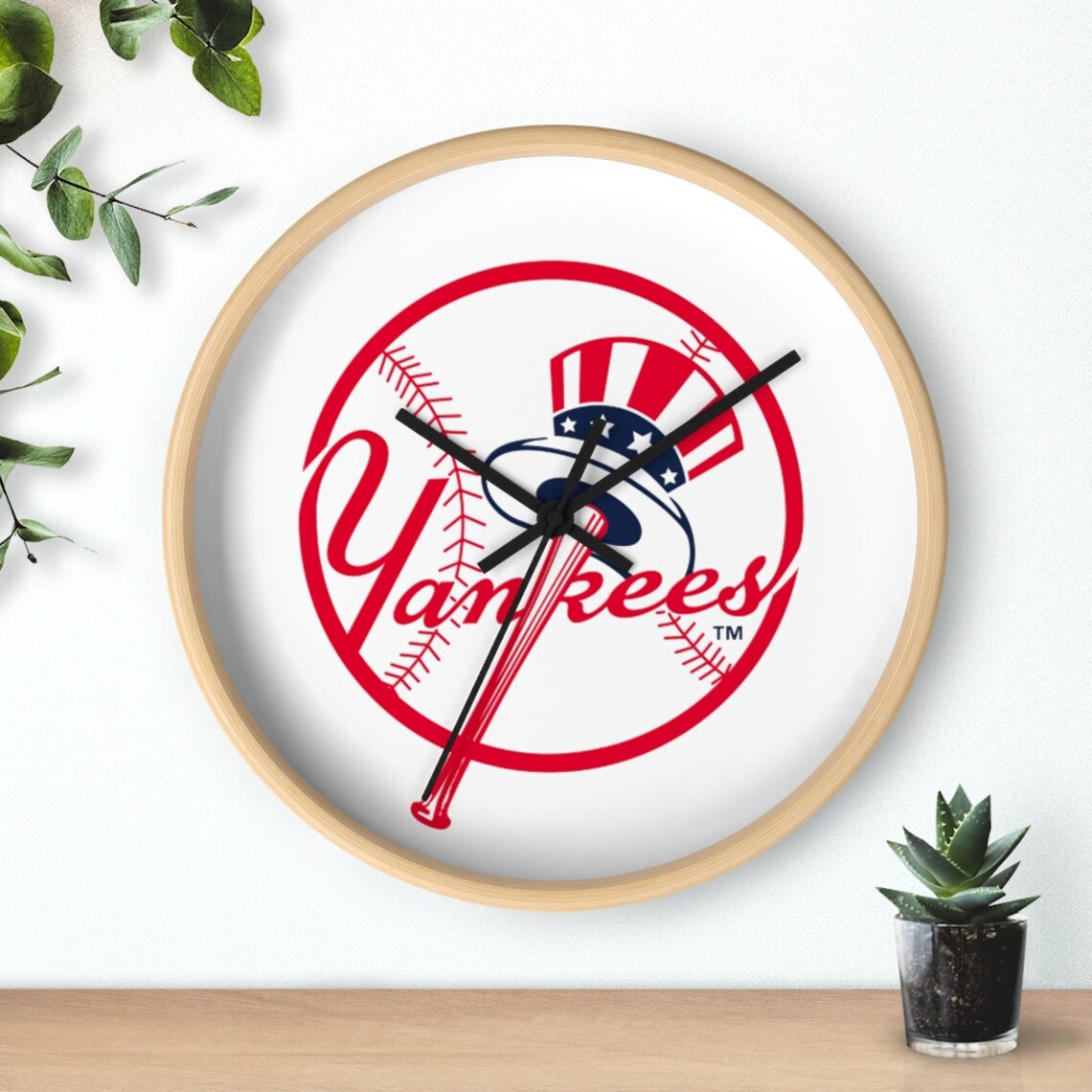 New York Yankees Mlb Wall clock Etsy