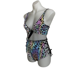 Reflective Chain Rave Set | Rave Outfit Set | Festival Top