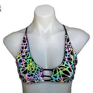 Reflective Chains 3 Line Top  | Rave Set | Festival Set