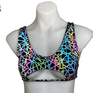 Reflective Chain Underboob Top | Rave Top | Festival Top