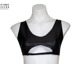 All Black Everythingg Underboot Cut Out Top | Ensemble Rave | Ensemble de fête