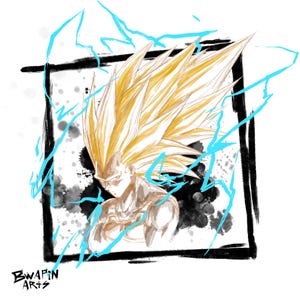 Super Saiyan 3 Vegeta Dragon Ball Daima 8x8” semi gloss poster