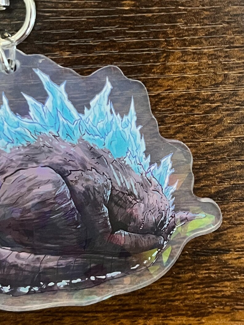 2.5” Sleepy Legendary Godzilla Double Sided Keychain - Etsy