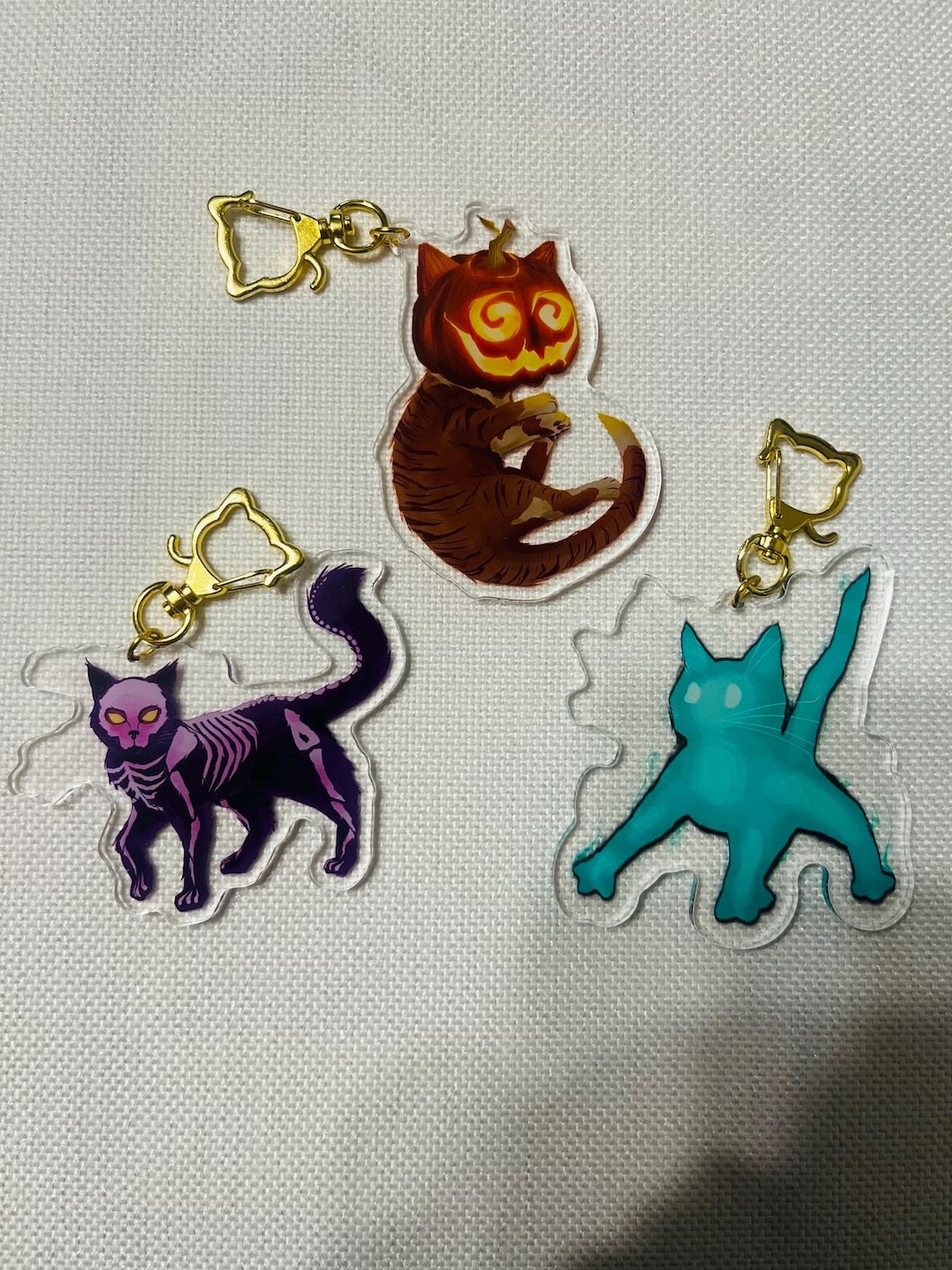 Double Sided Halloween Cat Keychains Vol. 1 - Etsy