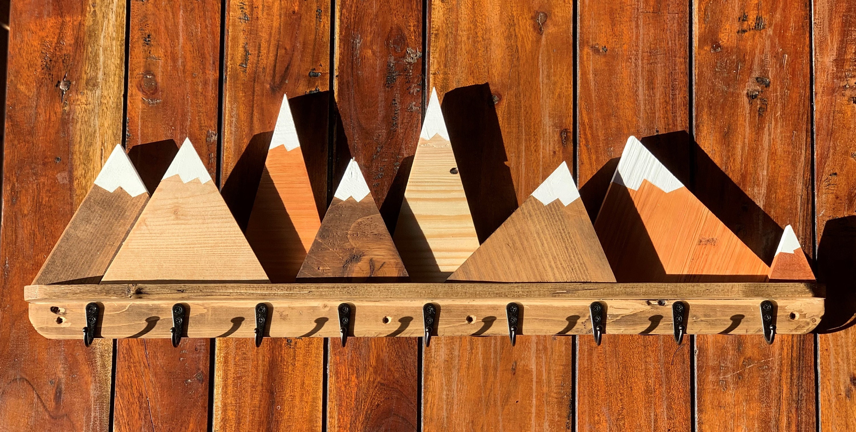 Mountain Coat Rack, Mountain Decor, Art, Chalet Decor.