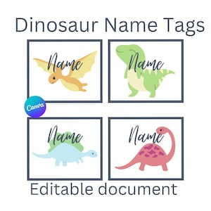 Dinosaur Themed Name Tags