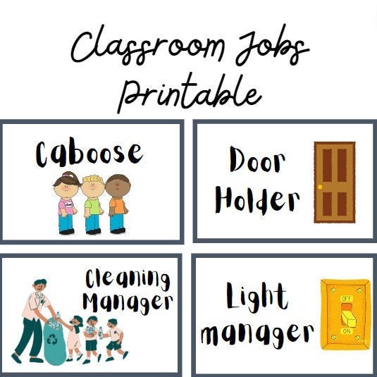 free classroom job chart clipart