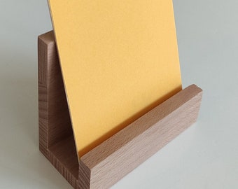 Wooden display stand for A7 portrait format / also suitable for Q6 square format / stamp cards / business cards /