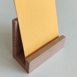 Supporto per volantini di piccole dimensioni in formato A7 verticale e orizzontale in legno/ anche per biglietti da visita quadrati Q6/ francobolli/ biglietti da visita/