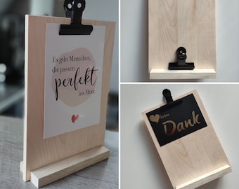 Maple clipboard for A5 format in a rustic look made of wood for setting up