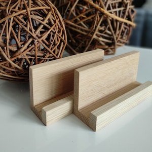 2er Set A6 Querformat Flyerhalter aus Holz/ Aufsteller für Flyer/ Flyerständer aus Eiche