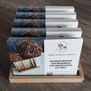 Boîte à fiches à cinq compartiments pour le rangement en chêne/fiches/photos/cartes postales/système de classement/boîte à recettes/fichier d'adresses/bois