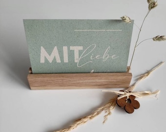 Narrow wooden card holder for your favorite photos/postcards/small menu card/space for dried flowers/stalks/to give as a gift