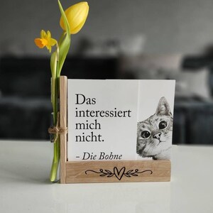 Kartenhalter mit Reagenzglas und Herz/ Postkartenaufsteller mit Blümchen/ Tischdeko zum Geburtstag/ Muttertag