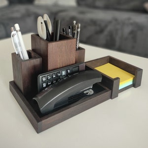 Pen holders in two sizes made of wood/oak, walnut and smoked oak/also available as a set image 4