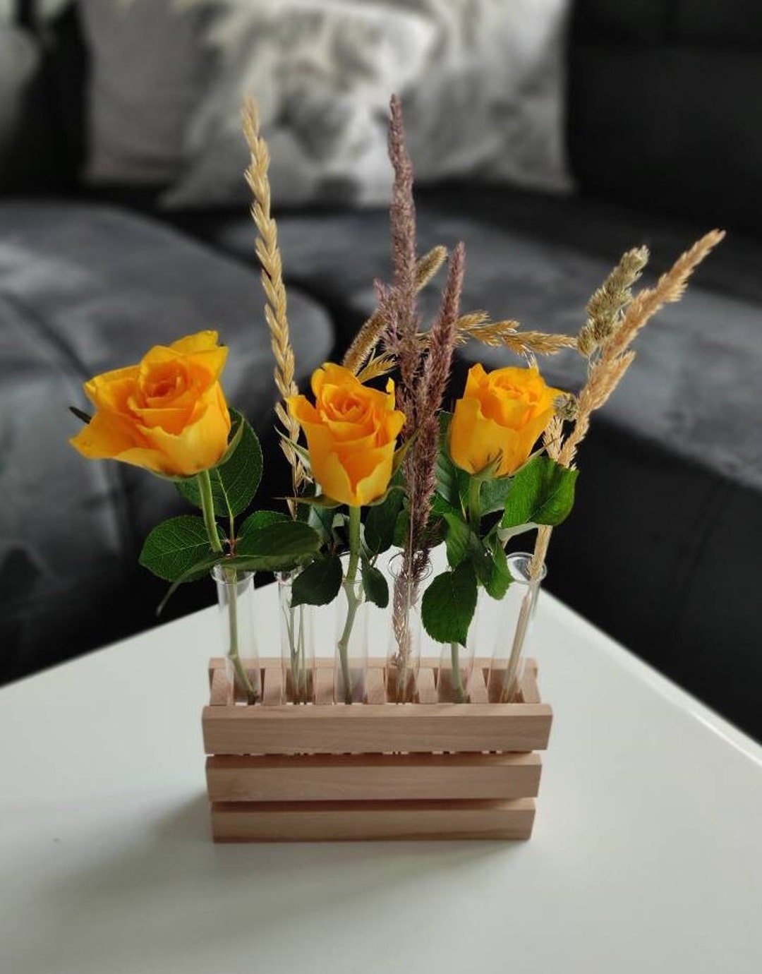 Floreros de madera/soportes para tubos de ensayo para flores, plántulas y  propagación de plantas Espacio para 5 a 6 copas y flores -  México