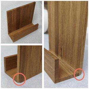 Wooden display stand for A5 flyers and brochures / Flyer holder for A5 portrait and landscape formats Eiche Einzelstück