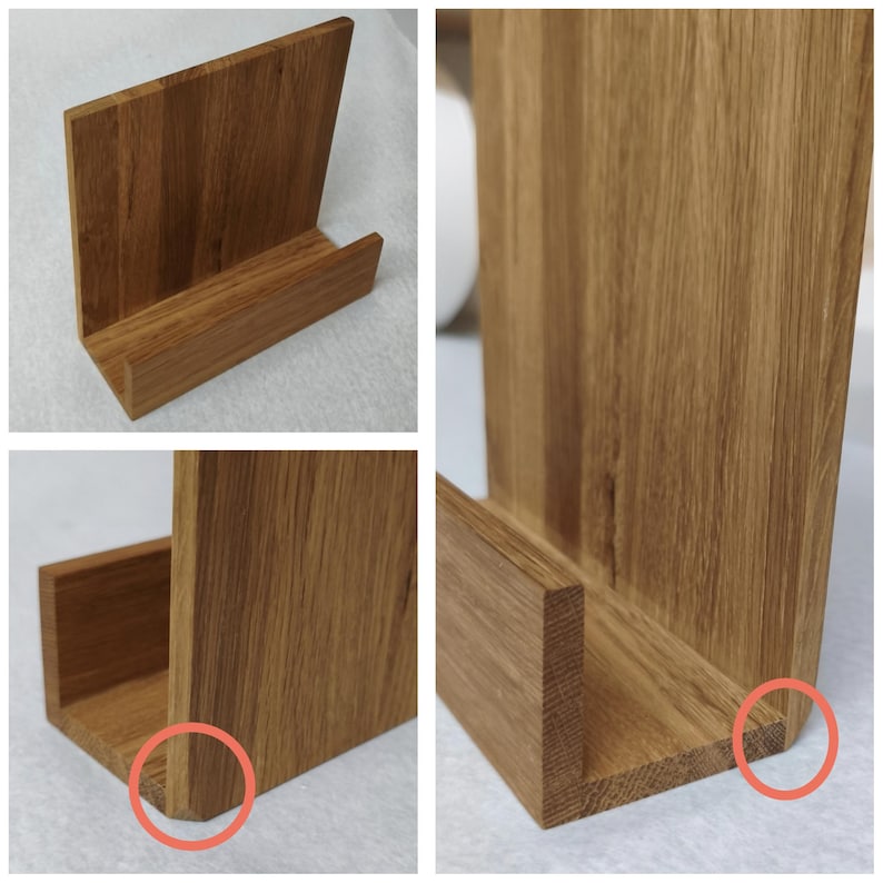 Wooden display stand for A5 flyers and brochures / Flyer holder for A5 portrait and landscape formats Eiche Einzelstück