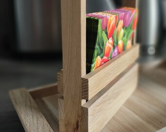 Serviettenhalter Aus Holz Mit Karbonisiertem Muster – Vintage Look Für Küche & Esstisch, Rutschfeste Gummifüße