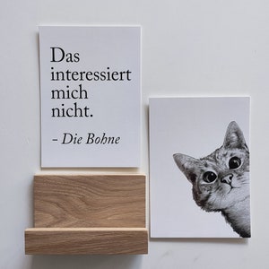 Wooden display stand for A6 portrait format / Display stand for flyers / Index cards / Postcards Eiche