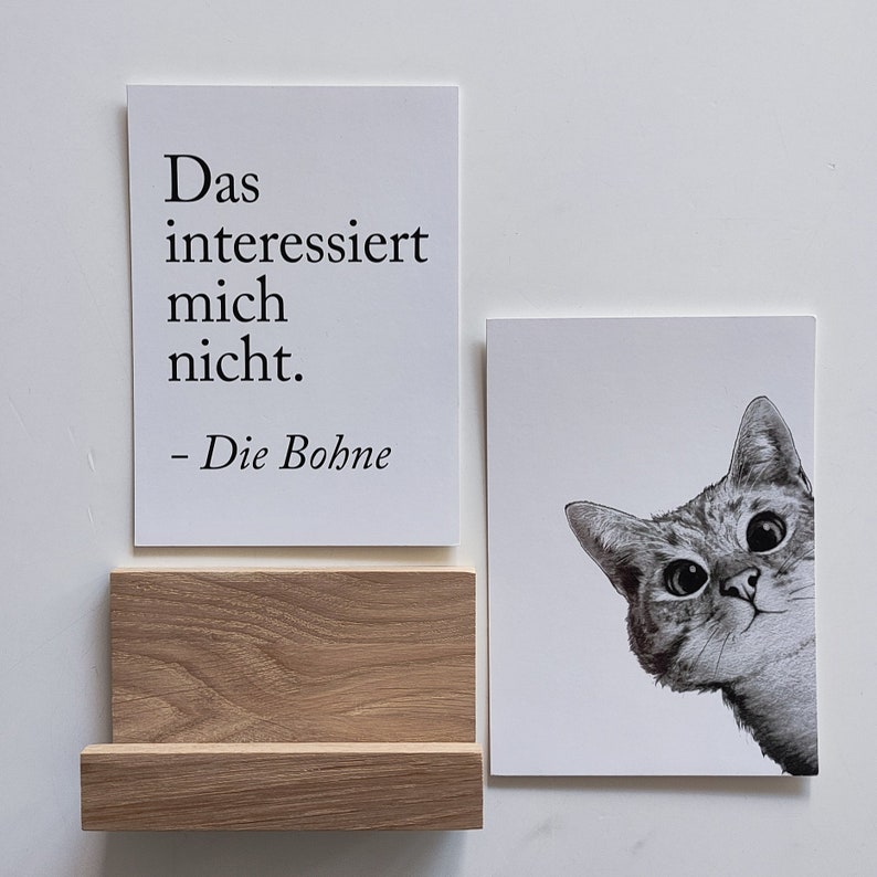 Wooden display stand for A6 portrait format / Display stand for flyers / Index cards / Postcards Eiche