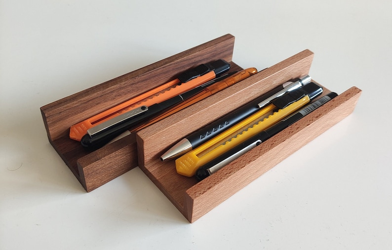 Pen holders in two sizes made of wood/oak, walnut and smoked oak/also available as a set Stiftablage