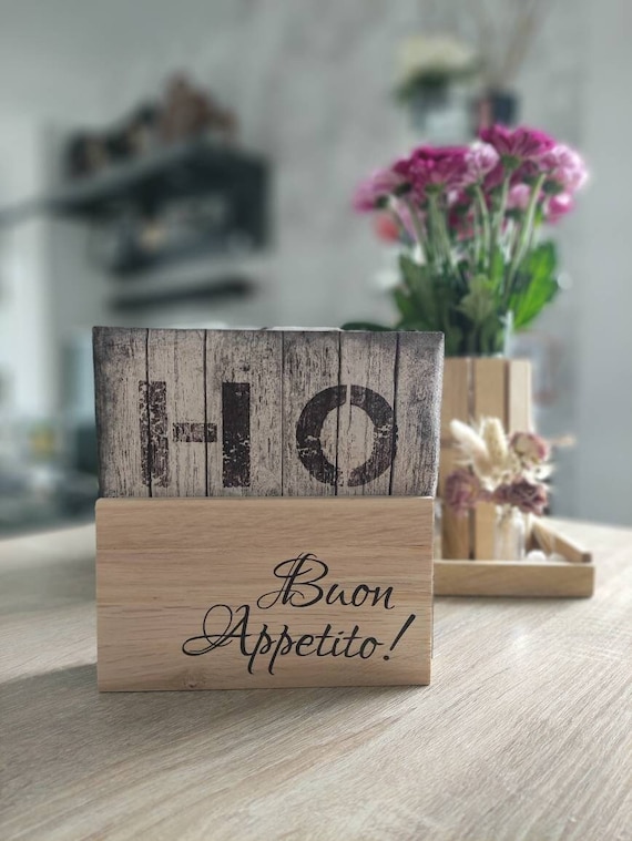 Serviettenhalter aus Holz/ personalisierbarer Serviettenständer für kleine, mittlere und große Servietten