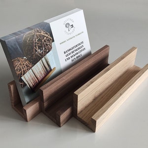 Porte-flyers format paysage A6 en bois / support pour publicité et rangement de cartes / présentoir pour flyers