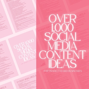 1,000+ Social Media Content Ideas // Instagram content ideas, content calendar, small business marketing, social media planner, guide