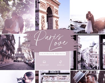 Paris Love Lightroom Presets | Mobile and desktop, purple preset, colourful presets, aesthetic presets, blogger photo, influencer photo