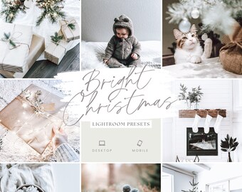 Bright Christmas Lightroom Presets | Mobile and desktop, bright preset, white presets, white light airy, blogger photo, influencer photo