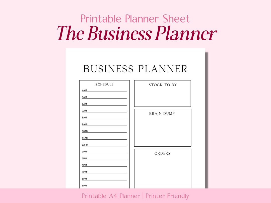 Daily Business Planner Printable // Small Business Planner - Etsy