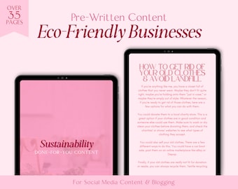 Pre-Written Content For Eco Businesses | Eco-friendly content ideas, social media content plan, done for you content, Instagram content