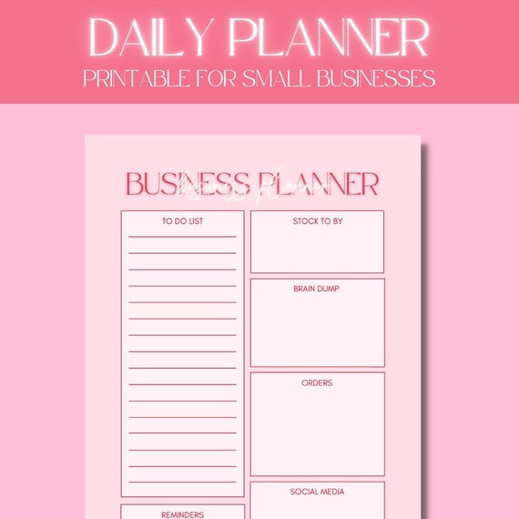 Daily Business Planner Printable // Small Business Planner - Etsy