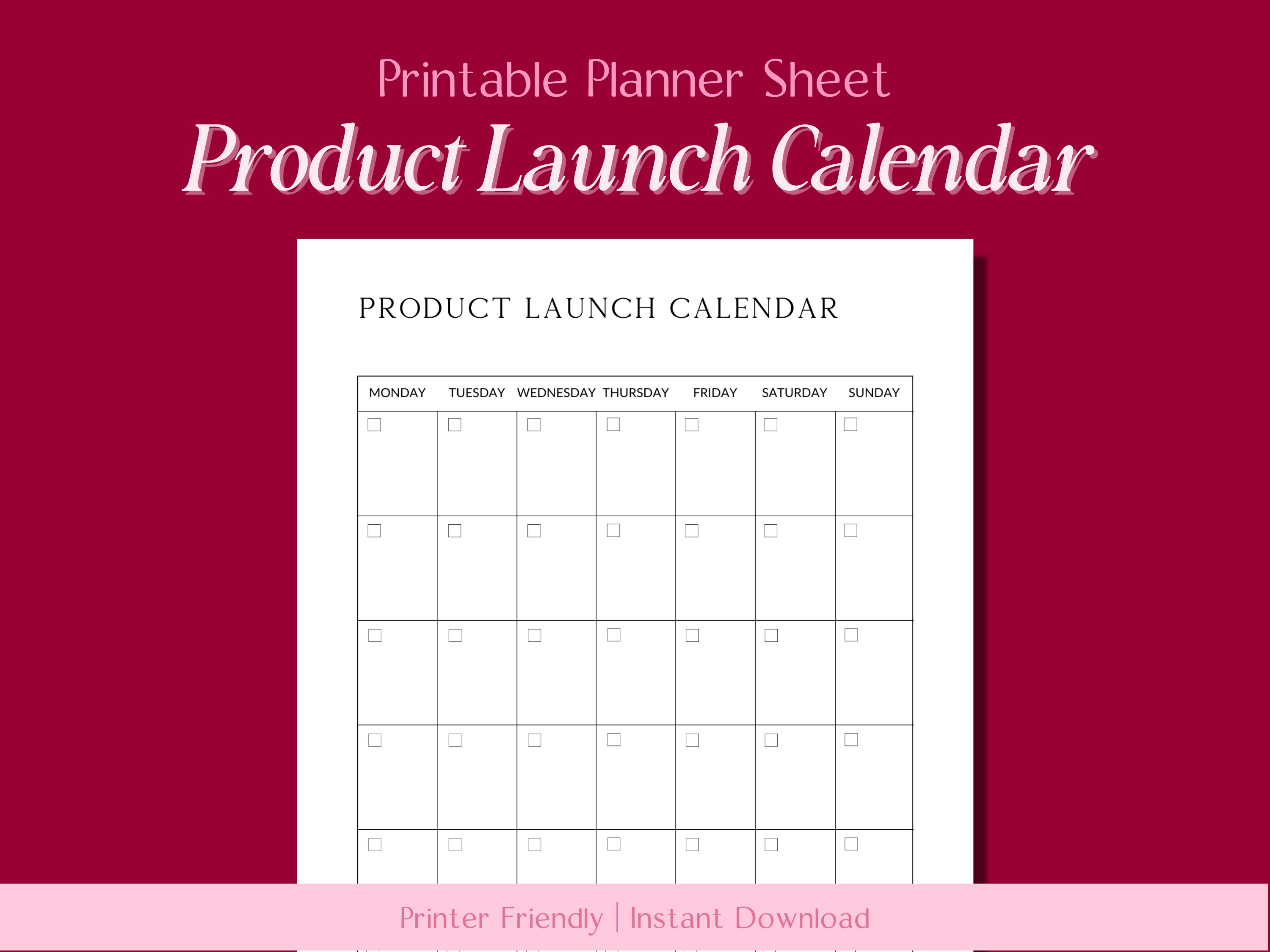 Product Launch Calendar Printable Planner // Small Business Etsy Product Launch Calendar Printable Planner // Small Business Etsy