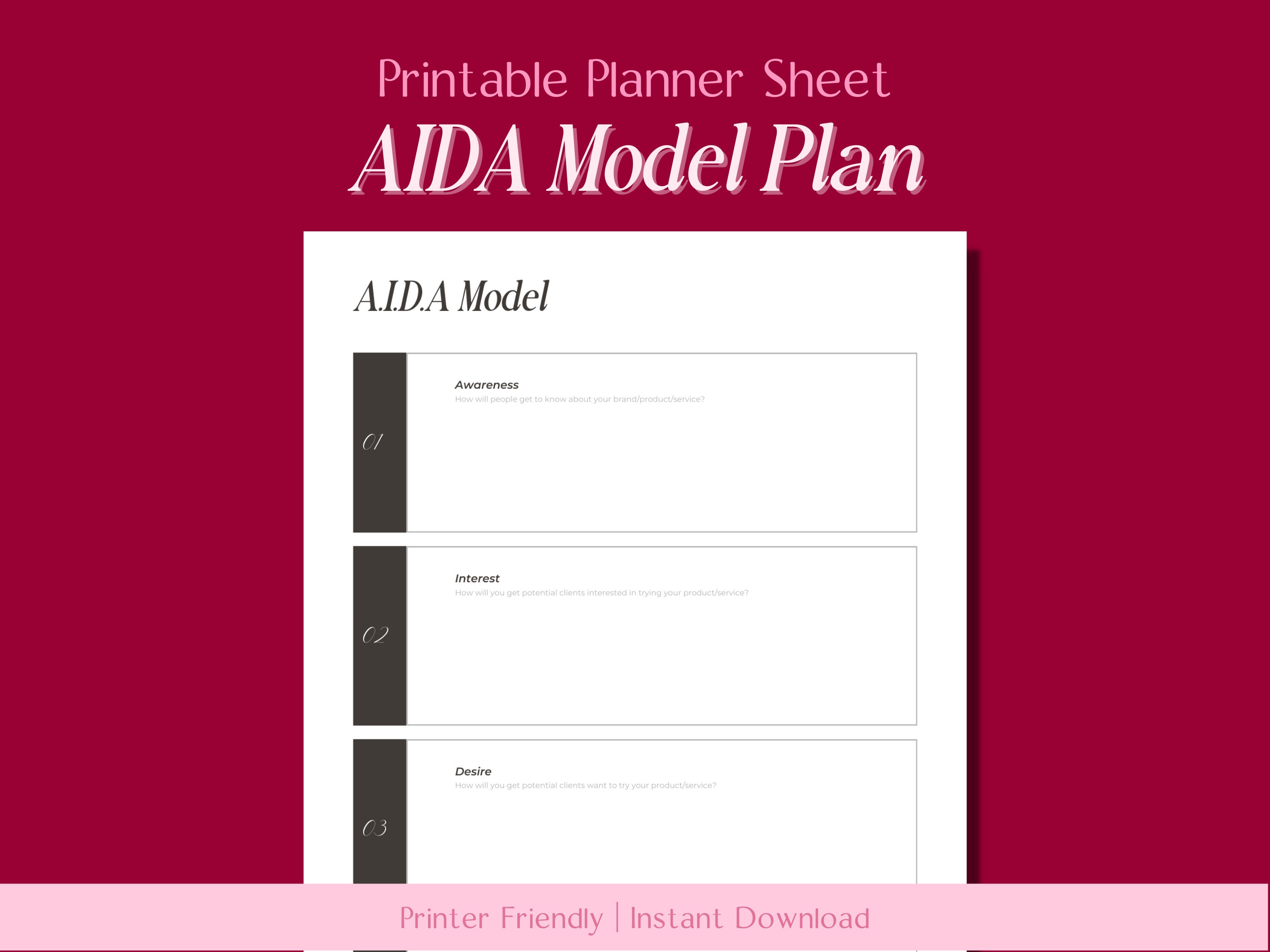 Aida Marketing Model Printable Small Business Growth Etsy Help Aida Marketing Model Printable Small Business Growth Etsy Help