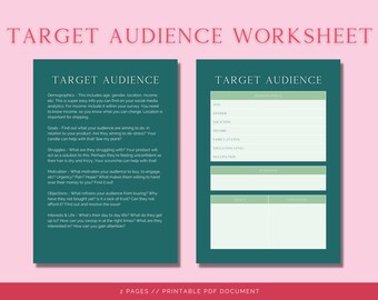 Find Your Target Market Worksheets // Small Business Wachstumsleitfaden, Marketing eBook, Small Business Help, Branding Workbook, Business Planner