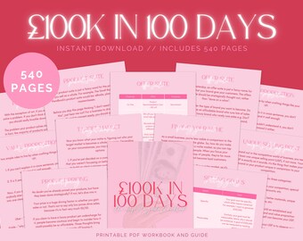 100k In 100 Days Guide & Workbook // Increase your sales, small business growth, increase revenue, small business tips, 6 figure business