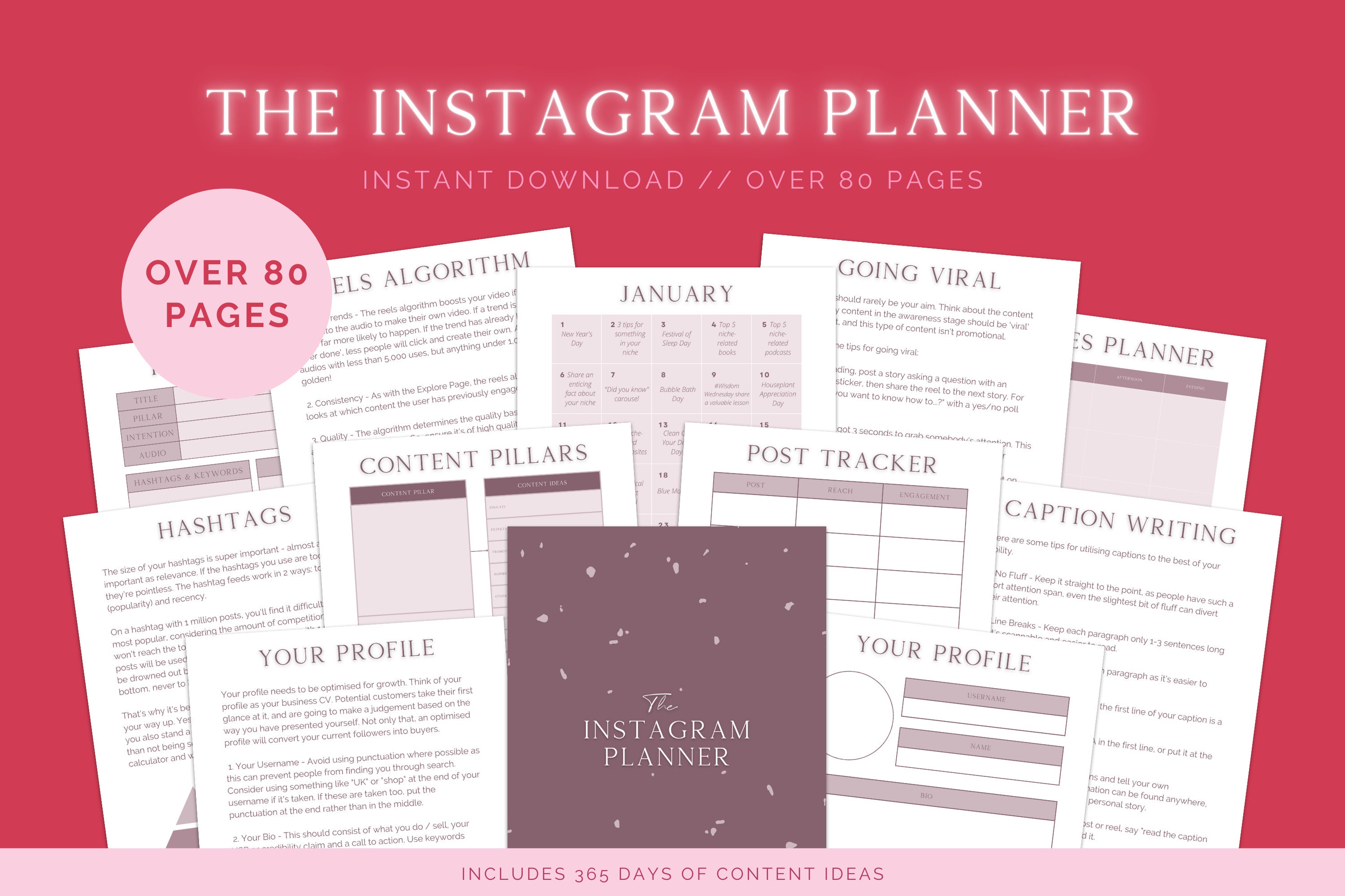 Instagram Planner Printable // Social Media for Business, Social Media ...